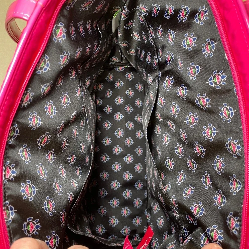Vera Bradley Small Trimmed Vera Tote‎ Bag Fuchsia Pink Quilted NWT
